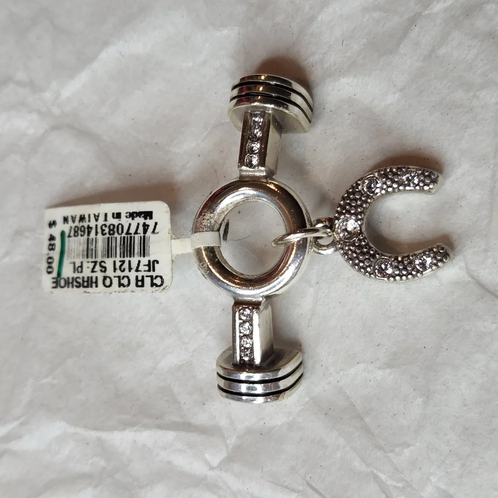 BRIGHTON color clique cord horseshoe ornament for bracelet silver NEW $48 - Picture 2 of 4